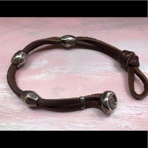 Men’s Leather & Sterling Bracelet